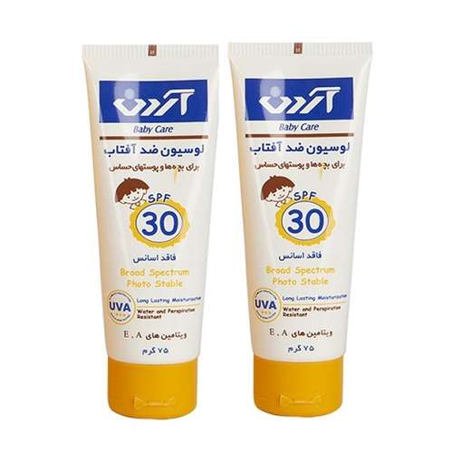 لوسیون ضد افتاب بچه آردن مدل SPF 30 حجم 75 میلی لیتر مجموعه دو عددی