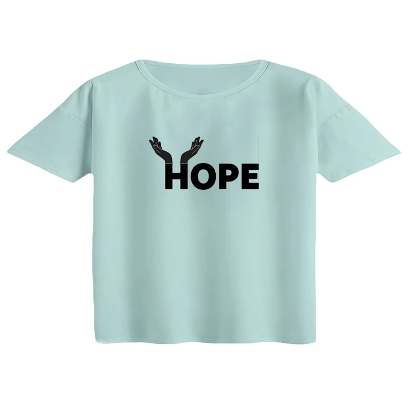 کراپ تی‌شرت آستین کوتاه زنانه مدل امید و آرزو