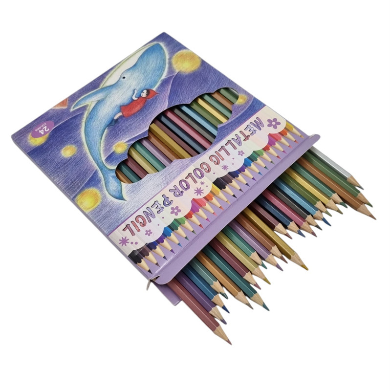 مداد رنگی 24 رنگ تیپ تاپ مدل متالیک کد 11489