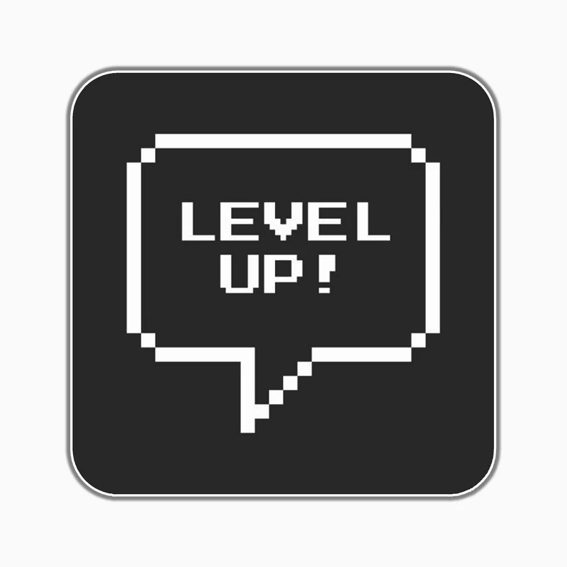 استیکر لپ تاپ و موبایل بووم طرح نوشته مدل lvl up کد BM8