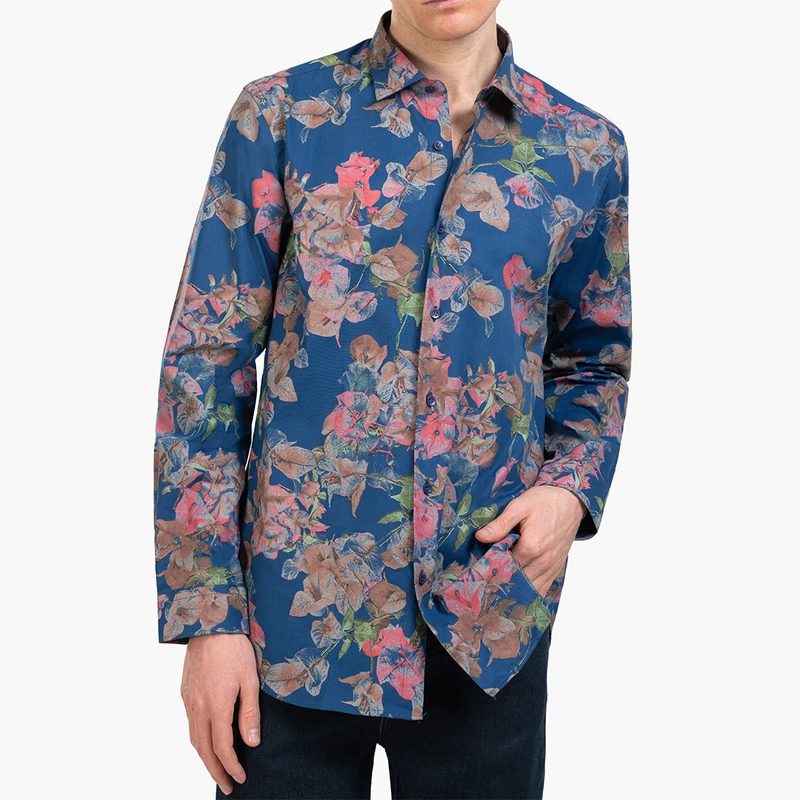 پیراهن آستین بلند یقه کراواتی مردانه ام کی مدل 1818