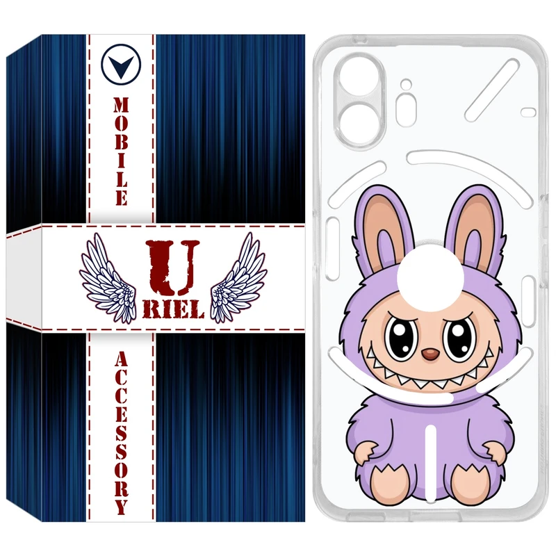 کاور یوریل مدل Clear کد 130 طرح لبوبو Labubu مناسب برای گوشی موبایل ناتینگ فون Nothing Phone 2