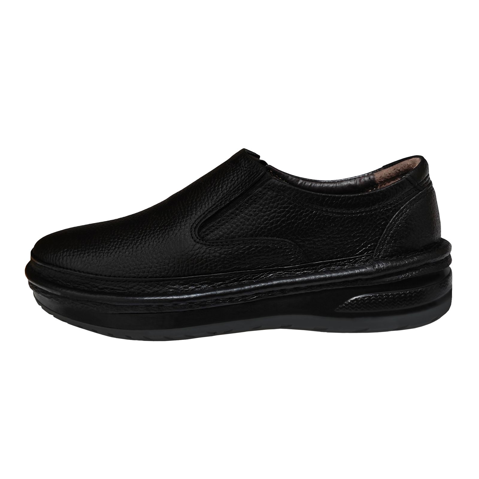 کفش طبی مردانه چرم تبریز مدل مطمئن رنگ مشکی  -  - 1