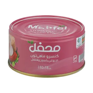تن ماهی در روغن با سیر و فلفل محفل - 180 گرم	