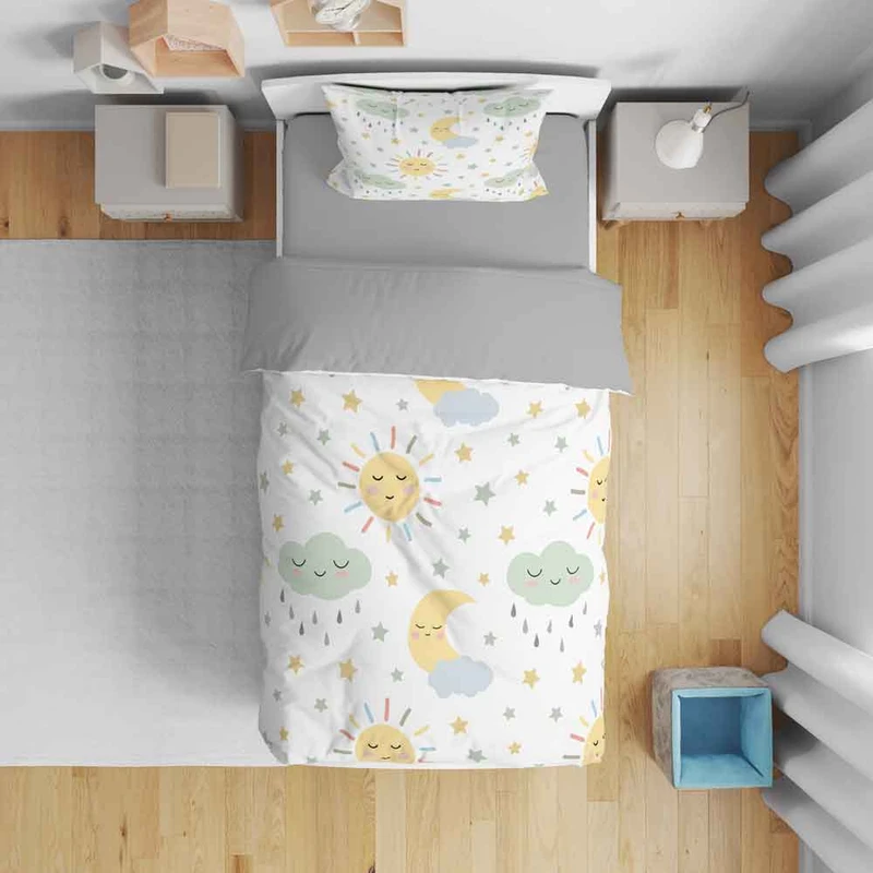 سرویس روتختی نوپه هوم مدل خورشید و ابر کد T5889 تک نفره 5 تکه