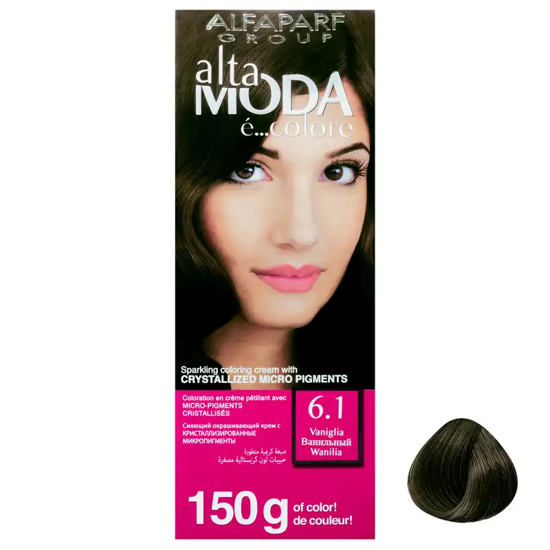 کیت رنگ مو آلتا مودا شماره 6.1 وزن 150 گرم رنگ بلوند خاکستری تیره