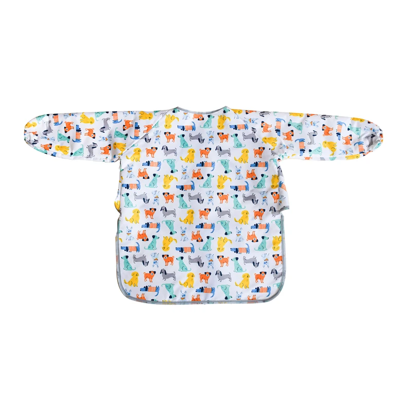 پیشبند نوزادی مدل آستین دار طرح سگ 