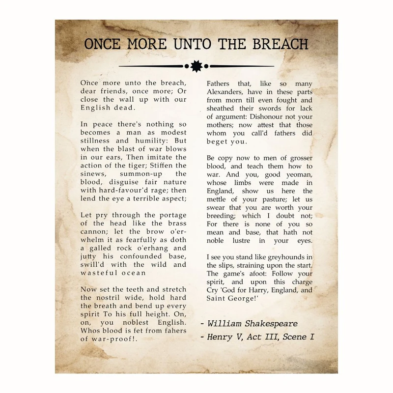 پوستر مدل ویلیام شکسپیر -بار دیگر به تاریخ حمله کنید