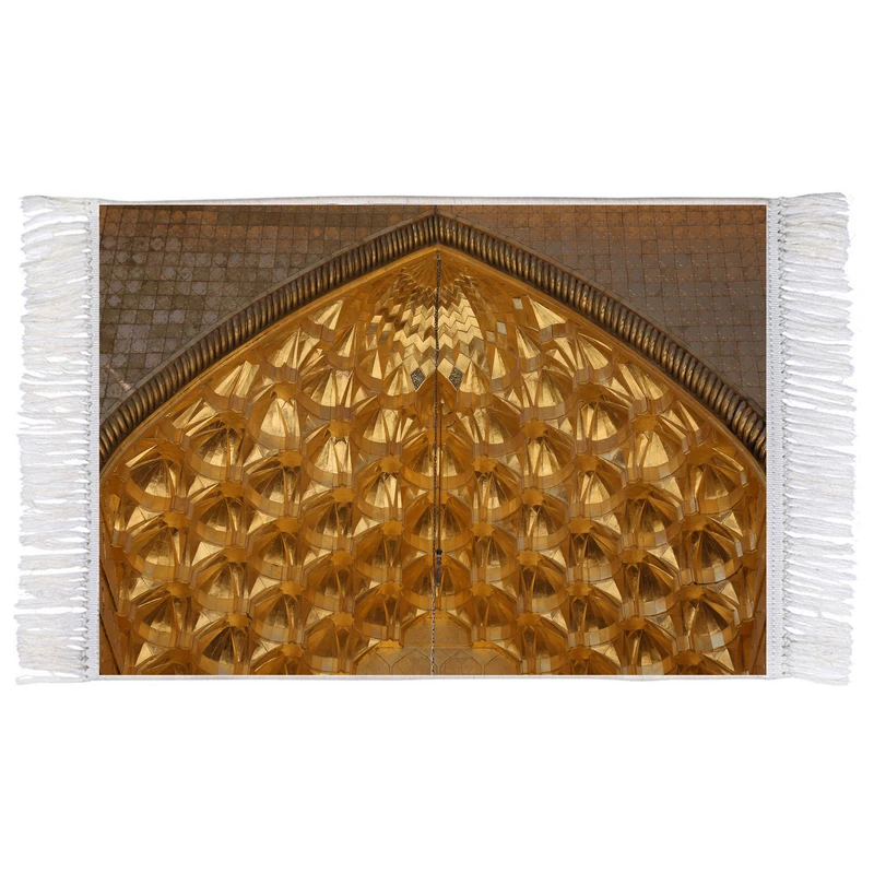 فرش ماشینی دیوارکوب اطلس آبی مدل حرم حضرت علی کد T4086