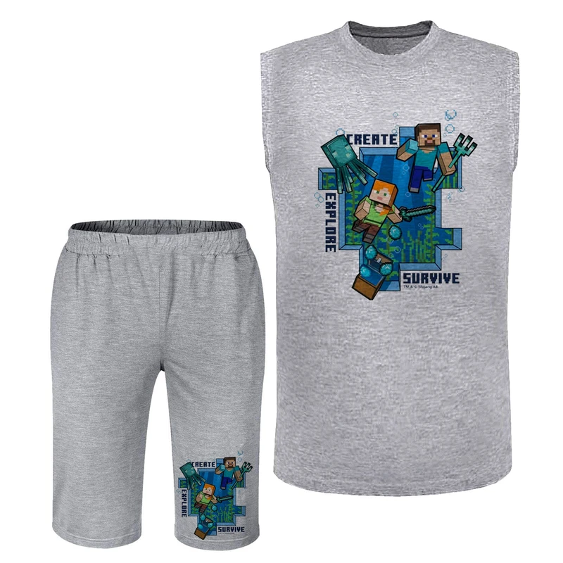 ست تاپ و شلوارک مردانه مدل ماینکرفت A367 