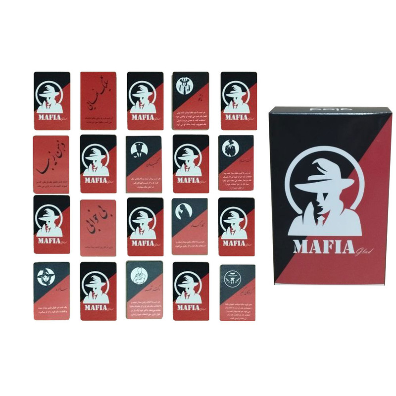ماسک ایفای نقش گلد مدل مافیا بسته دوازده عددی به همراه کارت بازی