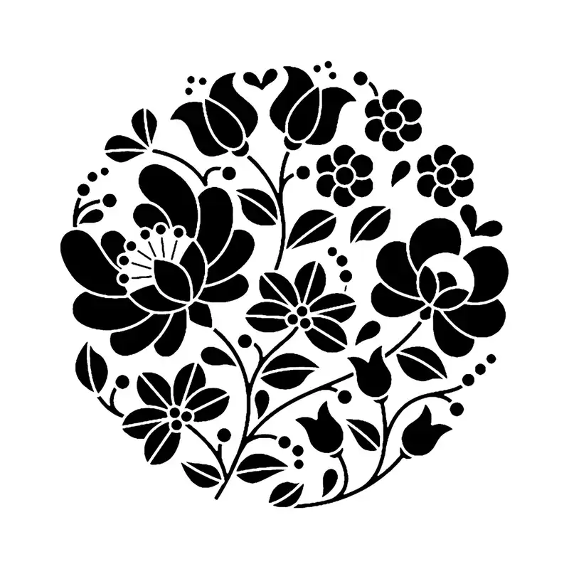 شابلون باتیس آرت طرح گل کد 50-492