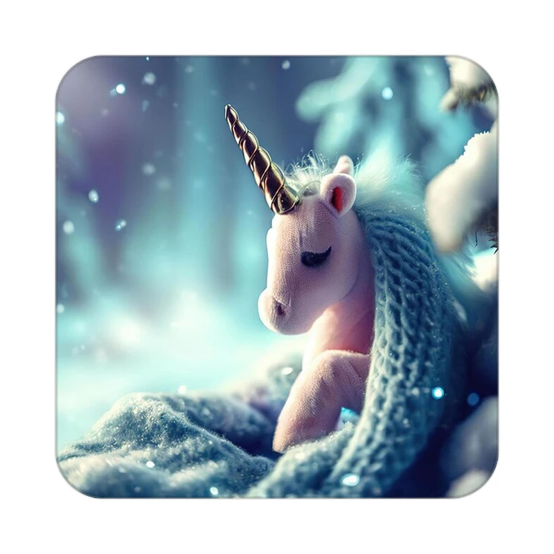 زیر لیوانی کاکتی طرح اسب تک شاخ و یونیکورن مدل mp31773