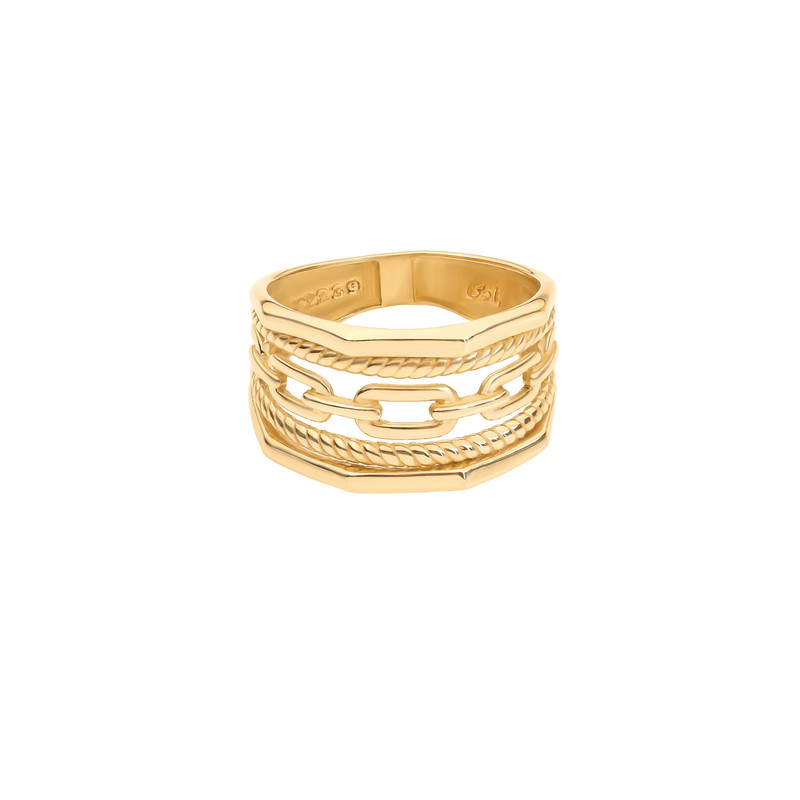 انگشتر طلا 18 عیار زنانه با طرح پورتوفینو ماوی گالری مدل زنجیری لایت سایز 54