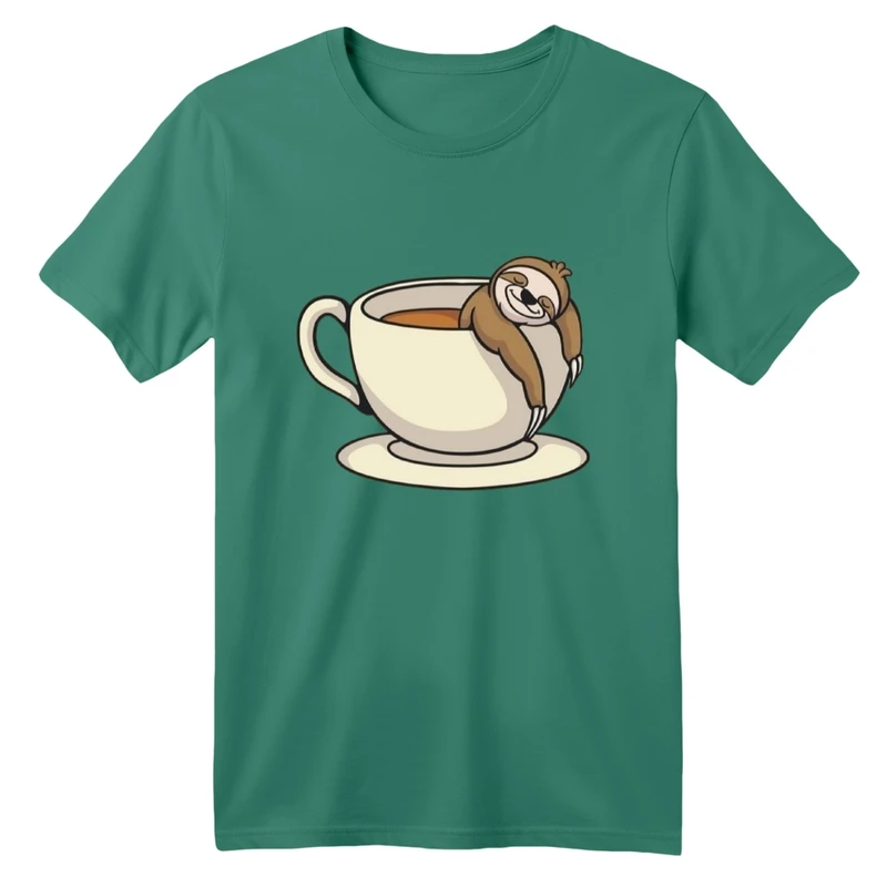 تی شرت آستین کوتاه بچگانه مدل تنبل و قهوه کد 2