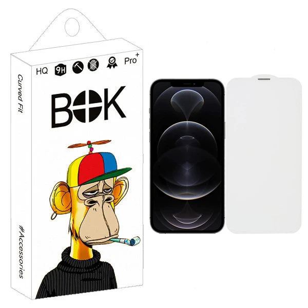 محافظ صفحه نمایش بوک طرح بی حاشیه مدل Voice Gate مناسب برای گوشی موبایل اپل IPhone 12 pro Max