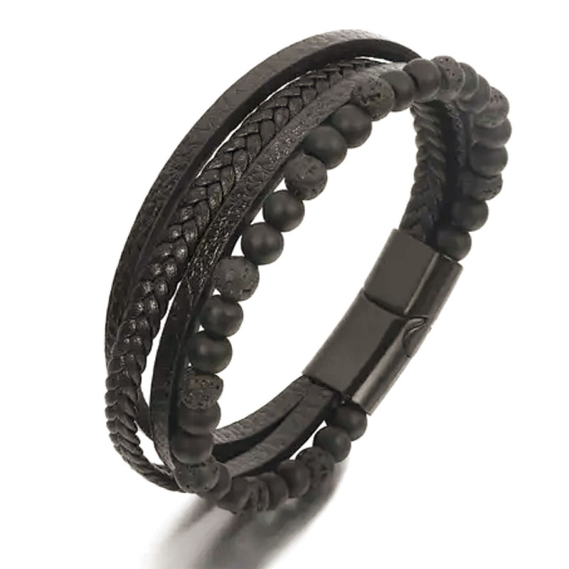 دستبند مردانه مدل  چرمی اسپرت 7373