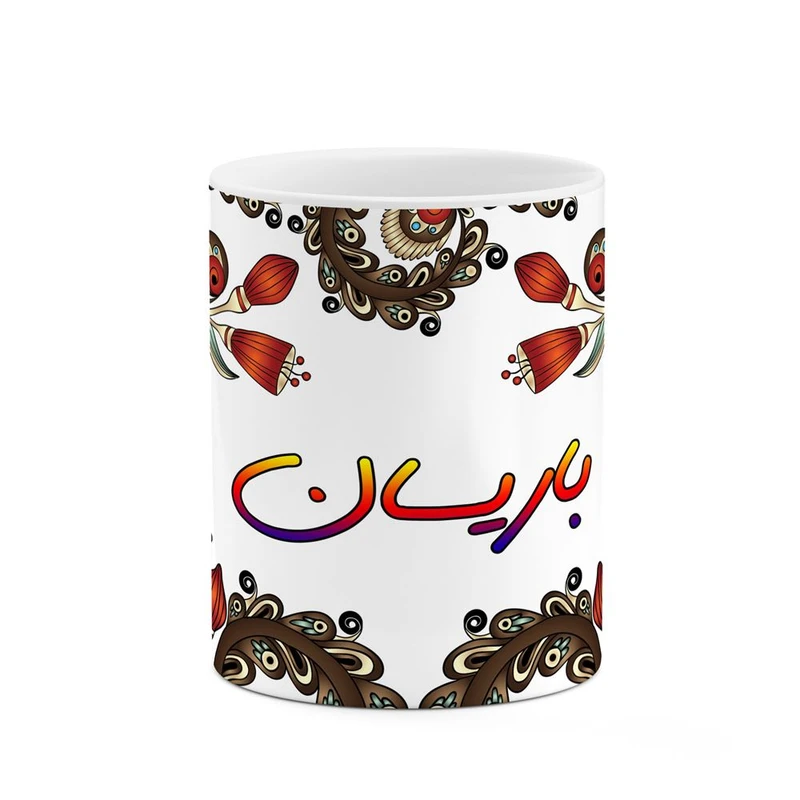 ماگ کاکتی مدل اسم باریسان طرح سنتی گل و بته کد mgh44103