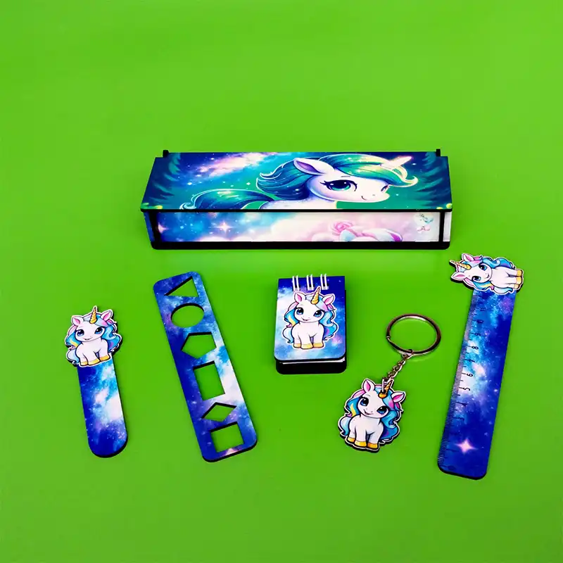 بسته لوازم تحریر مدل یونیکورن کد 102مجموعه 6 عددی