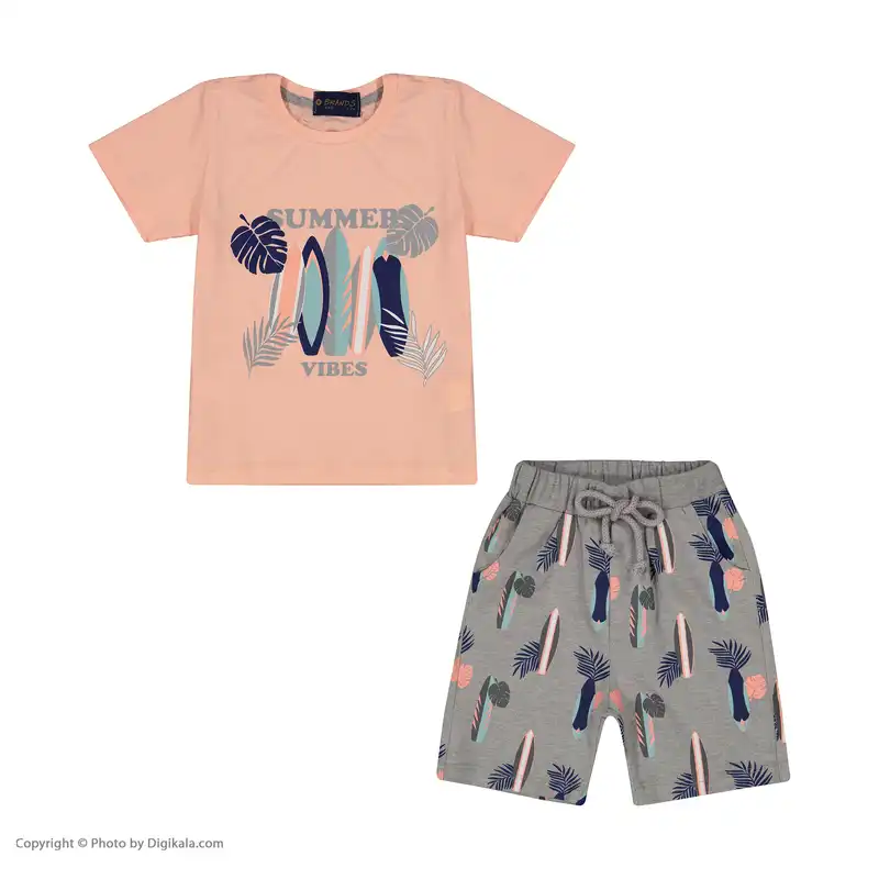 ست تی شرت و شلوارک پسرانه برندس مدل 33057C35