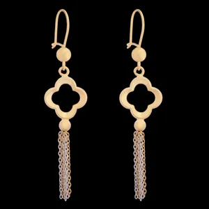 گوشواره طلا 18 عیار زنانه طلای مستجابی مدل ونکلیف کد 42
