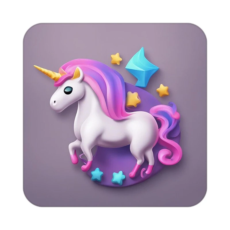 زیر لیوانی کاکتی طرح اسب تک شاخ و یونیکورن مدل mp31758