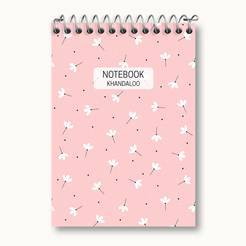 دفتر یادداشت 50 برگ خندالو مدل پترن گل صورتی کد N623