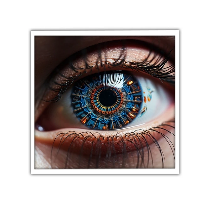 تابلو نوری بکلیت طرح عکس هنری چشم رنگی مدل W-MID-19246