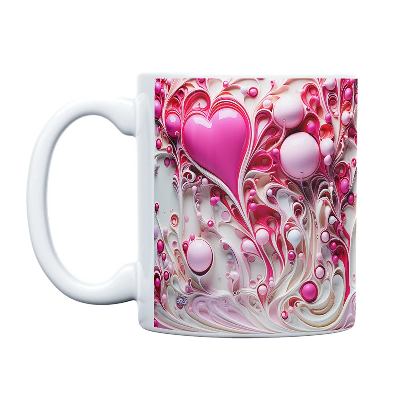 ماگ حس آمیزی طرح عاشقانه مدل قلب زیبا کد 75