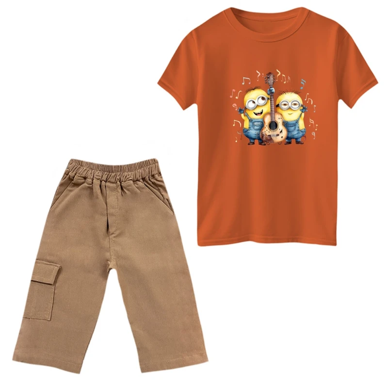 ست تی‌شرت و شلوارک دخترانه مدل مینیون کد 24