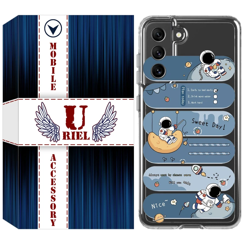 کاور یوریل مدل Clear کد 18 طرح فضانورد مناسب برای گوشی موبایل سامسونگ Galaxy S21 FE