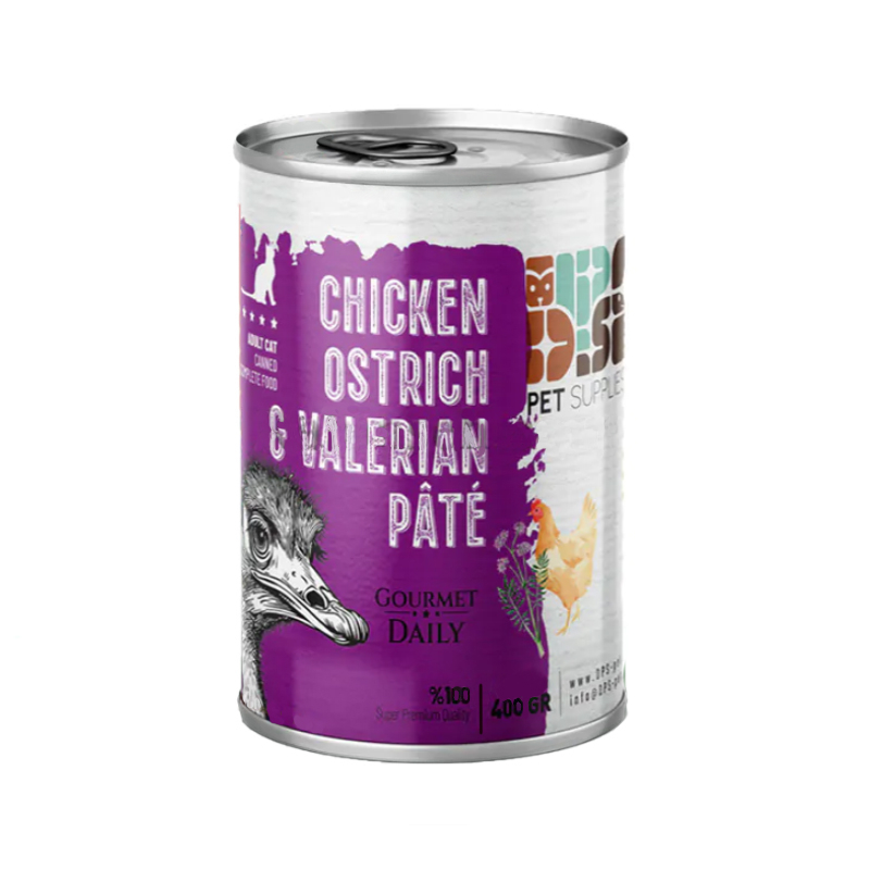 کنسرو غذای گربه بالغ دی پی اس مدل پته طعم مرغ وزن ۴۰۰ گرم