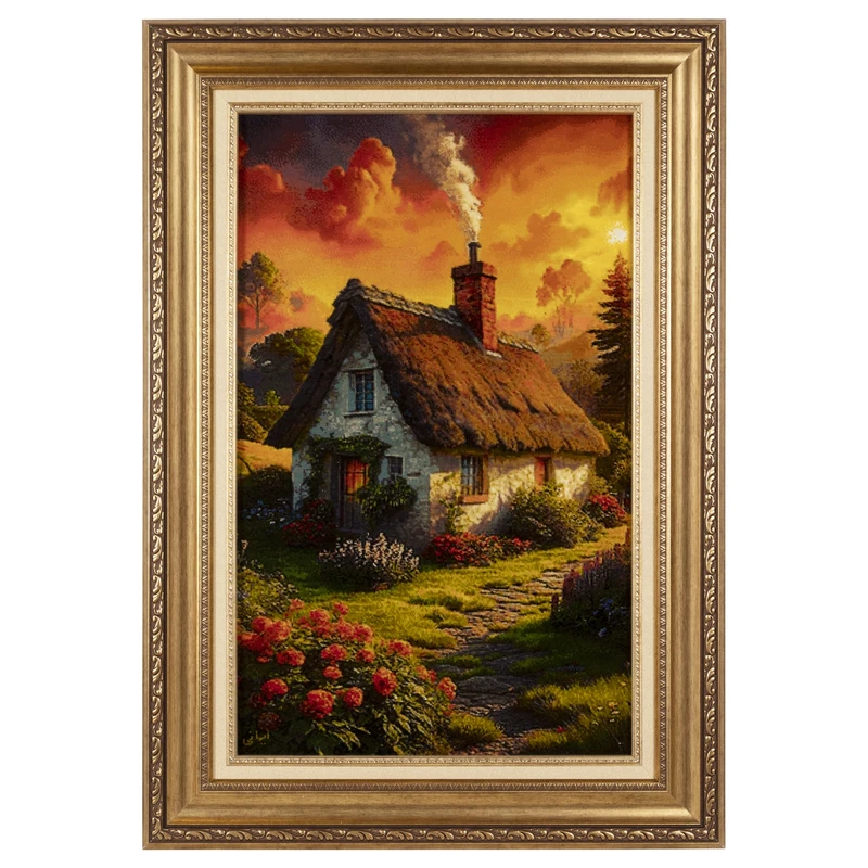 تابلو فرش دستباف سی پرشیا طرح منظره کلبه کد 904032