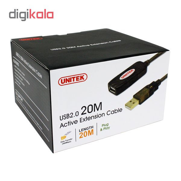 کابل افزایش طول USB یونیتک مدل Y-262 طول 20 متر