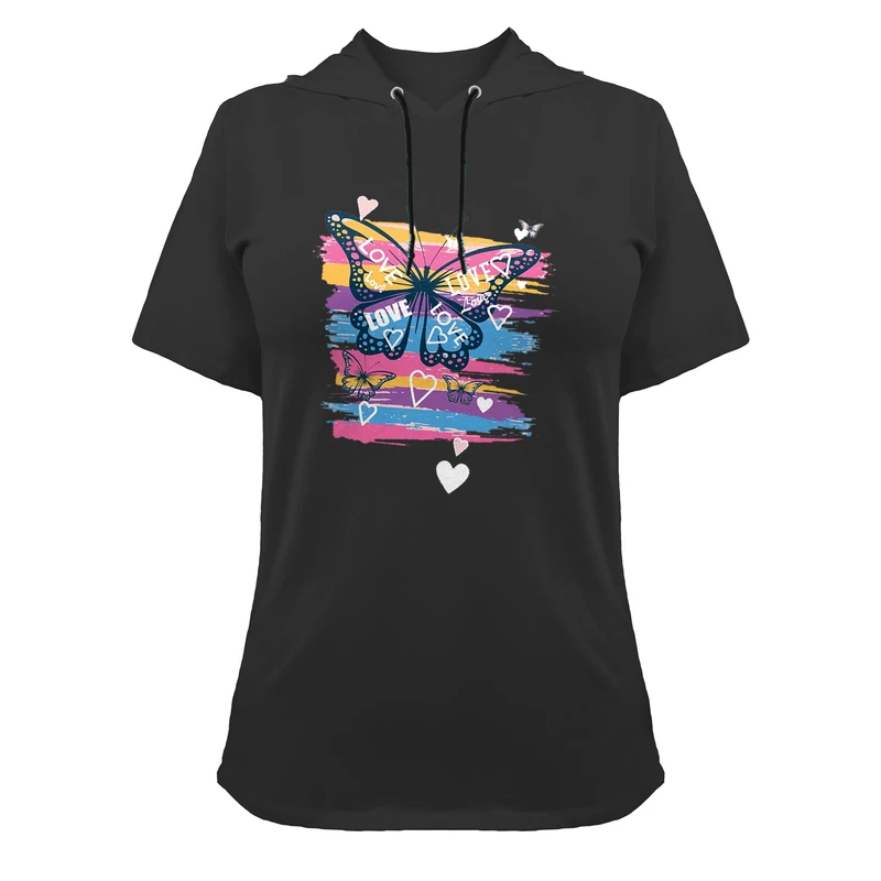 تی شرت کلاه دار  آستین کوتاه زنانه مدل G140209238