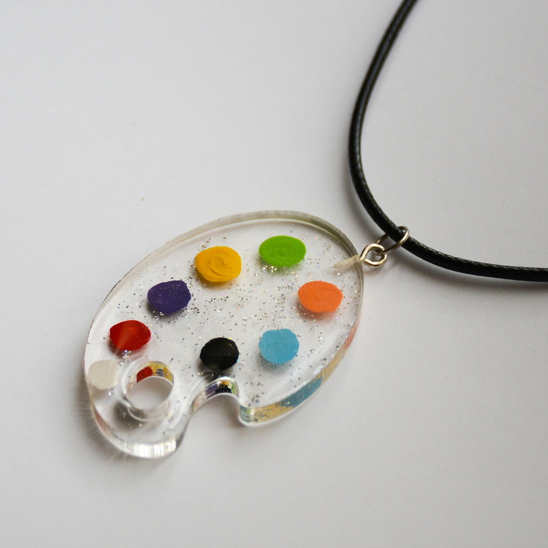 گردنبند زنانه مدل رزینی پالت نقاشی