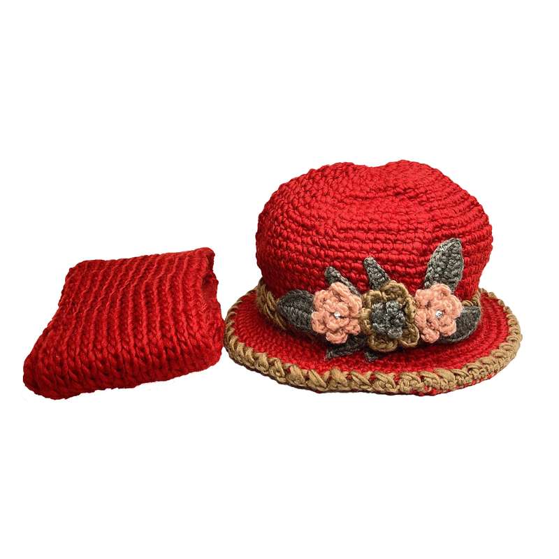 ست کلاه و شال گردن بافتنی زنانه مدل شهرزادی کد 001