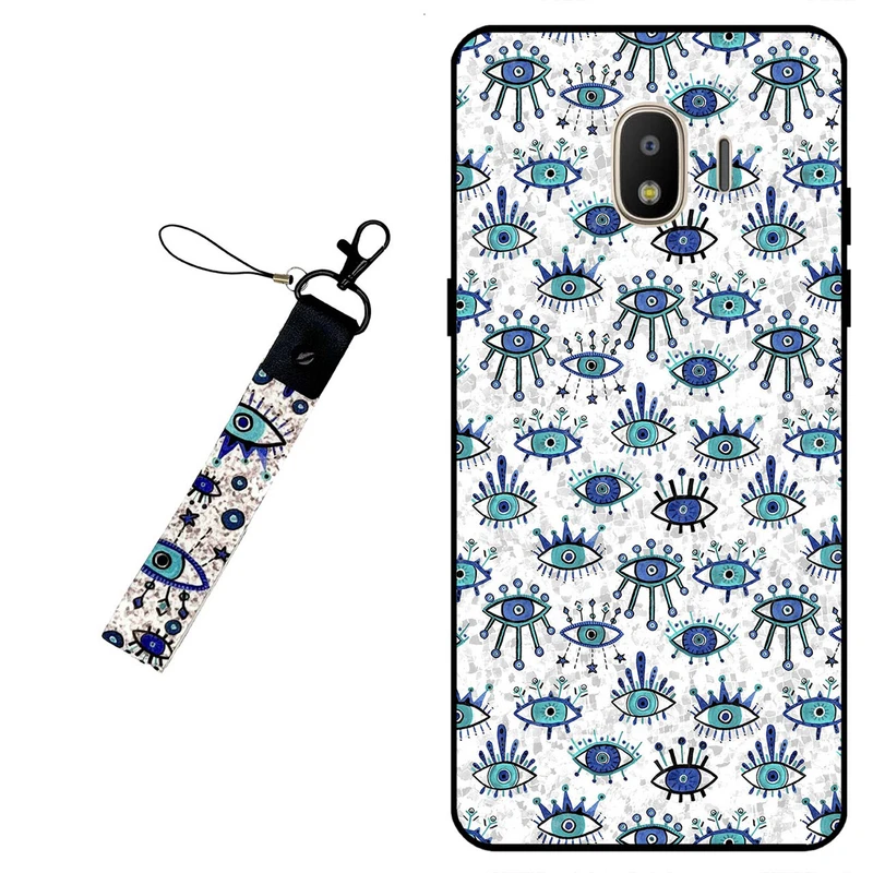 کاور مگافون طرح چشم نظر مدل 6464 مناسب برای گوشی موبایل سامسونگ Galaxy J4 2018 به همراه بند