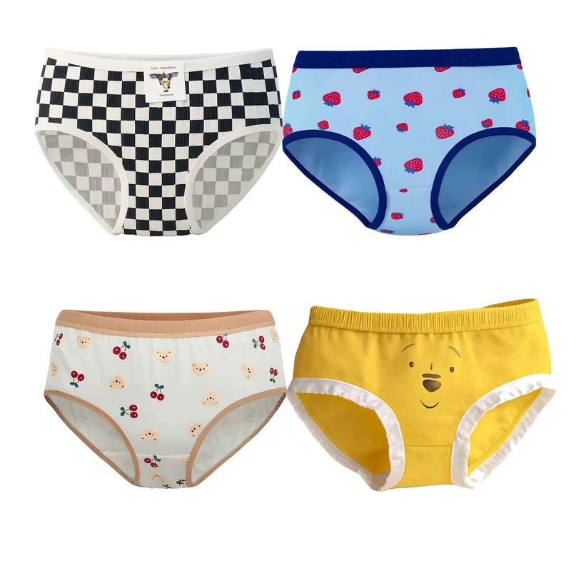 شورت زنانه مدل ضد حساسیت نخی طرح عروسکی مجموعه 4 عددی