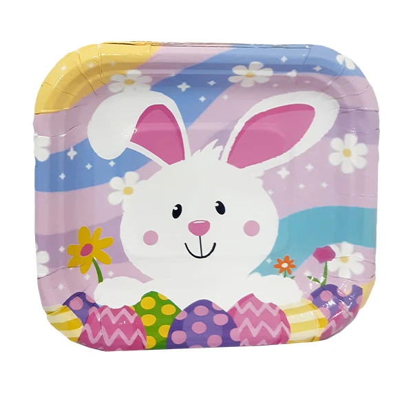 پیش دستی یکبار مصرف مدل خرگوش کد RabbitPlate1 مجموعه 10 عددی