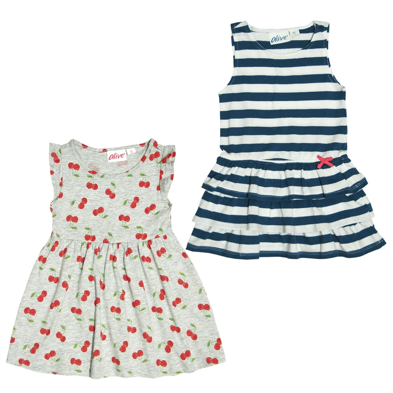 پیراهن بدون آستین یقه گرد دخترانه مدل KM32 مجموعه دو عددی