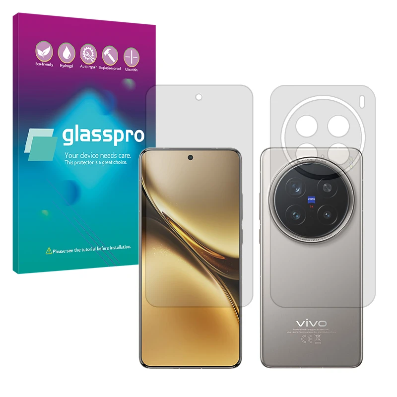 محافظ صفحه نمایش مات گلس پرو تکنو مدل Resistant مناسب برای گوشی موبایل ویوو X200 Pro به همراه محافظ پشت گوشی 