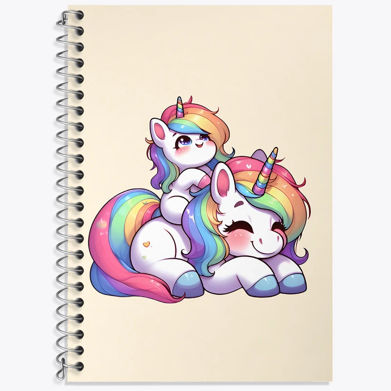 دفتر زبان 50 برگ خندالو مدل دو خط طرح اسب تک شاخ کد N5763