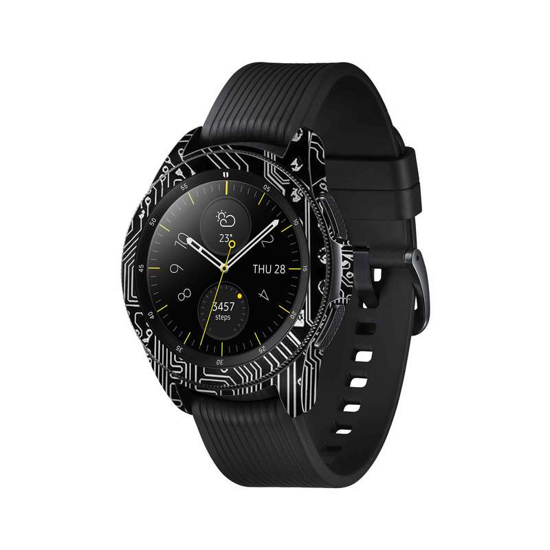 برچسب ماهوت طرح Black-Printed-Circuit-Board مناسب برای ساعت هوشمند سامسونگ Galaxy Watch 42mm