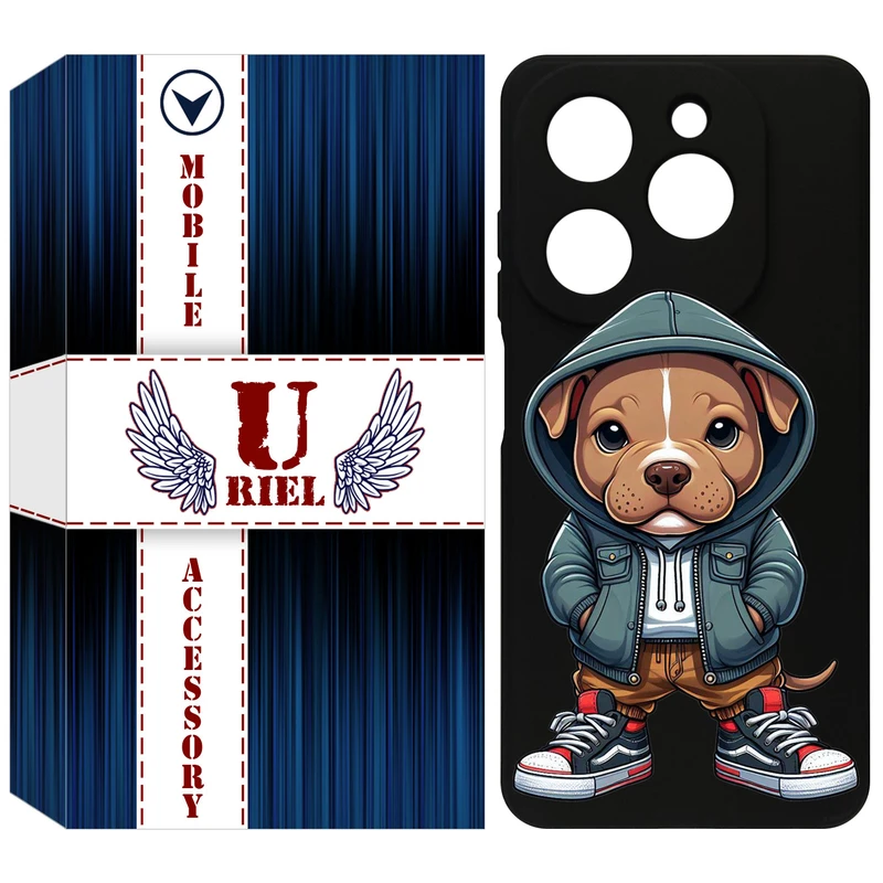 کاور یوریل مدل KSH کد 66 طرح سگ قهوه ای مناسب برای گوشی موبایل تکنو Spark 20 / Spark Go 2024