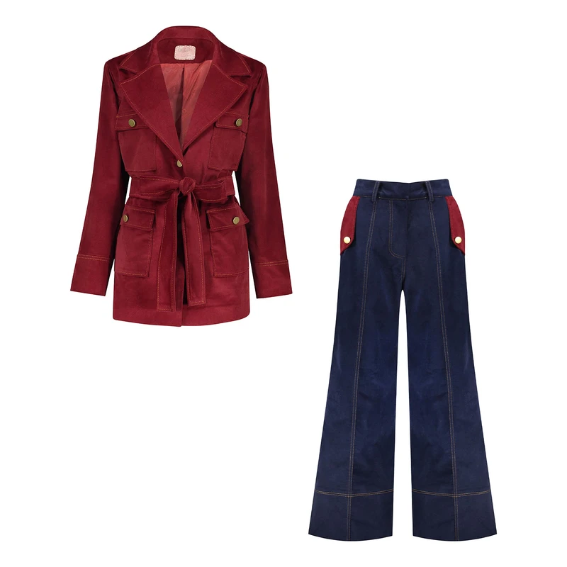 ست کت و شلوار زنانه گره استایل مدل Jaleh