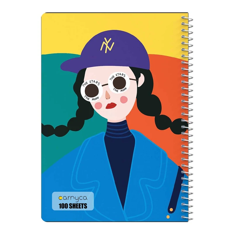 دفتر مشق 100 برگ سیمی کارنیکا طرح دختر مینیمال Minimalist Girl کد 68370