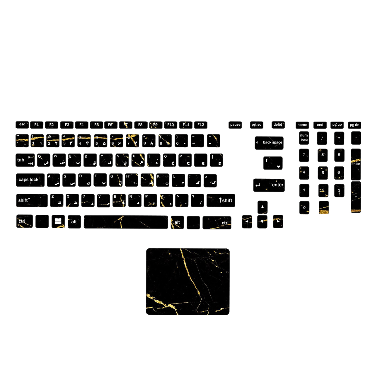 استیکر لپ تاپ مدل ferito 126 به همراه برچسب حروف فارسی کیبورد