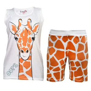 ست تاپ و شلوارک دخترانه مدل زرافه 13