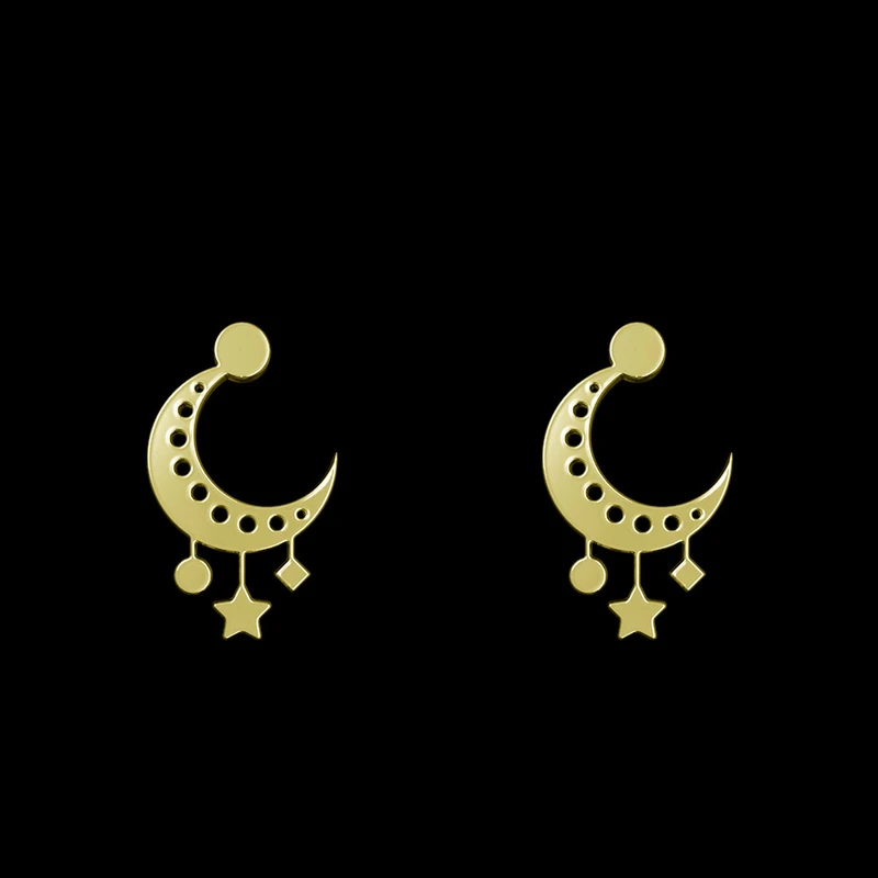گوشواره طلا 18 عیار زنانه مدوپد مدل ماه کد GA1-15039